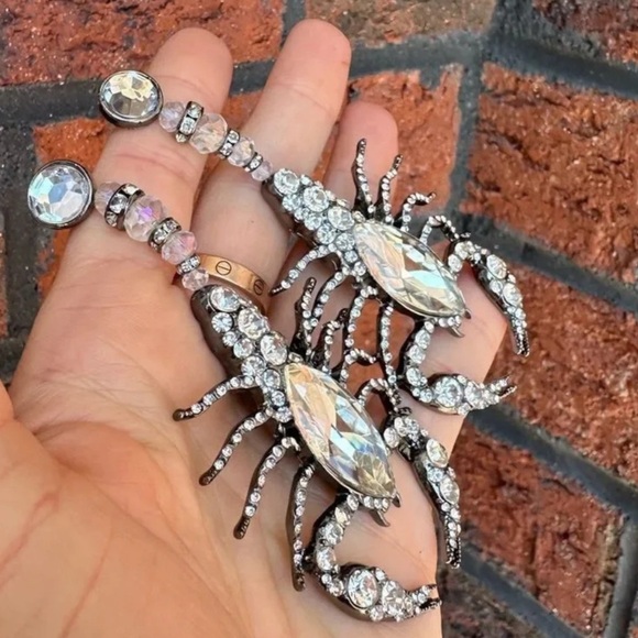 Zara Scorpion Crystal Drop Earrings - Picture 9 of 12